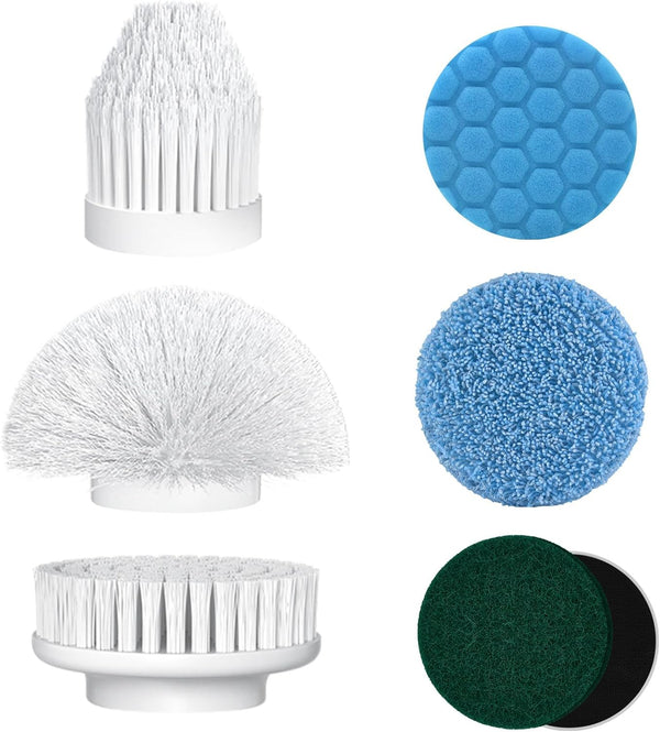 Replaceable Brush Heads Set for Model ECB 881, 7 Pcs, Kecoreay Power Shower Scrubber Replacement Heads