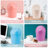 2 Pcs Plastic Mini Wastebasket Trash Can, Swing Lid with 120 Trash Bags for Home, Office, Blue + Purple