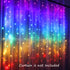 CoziTech Dimmer Rainbow Fairy String Curtain Lights with Touch Switch, Hanging LED Icicle Rainbow Lights Curtain