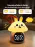 MASHI Mushroom Bunny Alarm Clock, Toddler Sleep Training Clock with Sun & Moon, Sleep Sound Machine, Night Lights