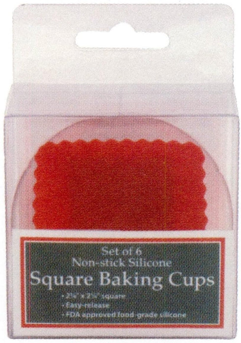 Kitchen Supply Square Silicone Baking Cups, Set of 6
