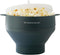 The Silicone Kitchen Collapsible Microwave Popcorn Maker Bowl, Non-Toxic, Dishwasher Safe, Dark Blue.