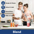 COMFEE' Immersion Hand Blender – Brushed Stainless Steel, 500 Watts, with Beaker, Chopper, Whisk for Smoothies and
