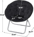 Saturnpower Faux-Fur Folding Chair, Moon Chair Soft Lounge Chair for Lounging, Bedroom, Dorm Rooms or Apartments, Black