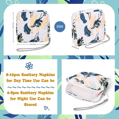 Abeillo 4Pcs Sanitary Napkin Storage Bag, Small Menstrual Period Bag Period Pouch Waterproof ,Tampon Organizer Pouch
