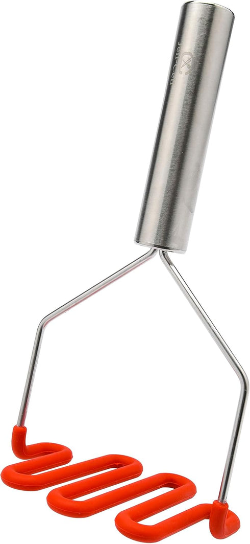 Jell-Cell Potato Masher - Silicone Protect Body with Premium Stainless Steel for Smooth Mashed Potatoes