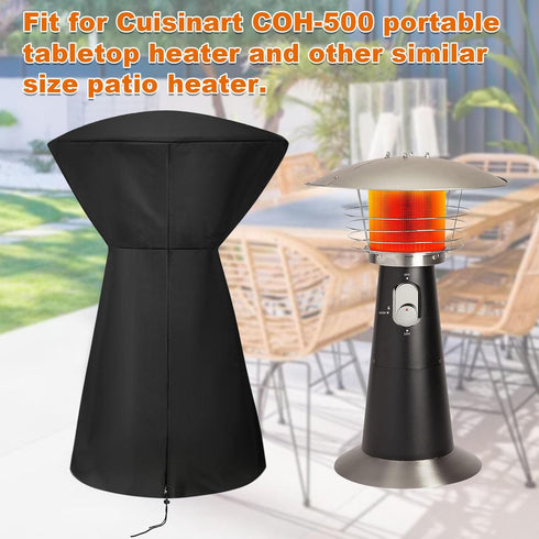 COH-500 17"D25"H, Patio Heater Cover for Cuisinart Portable Tabletop Heater, Waterproof Outdoor Table Heater Cover