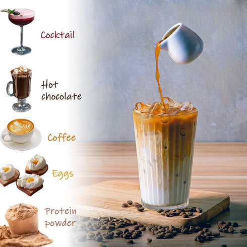 Milk Frother Wand with Stand, Handheld Battery Operated Electric Whisk, Coffee Frother, Drink Mixer Handheld Frother