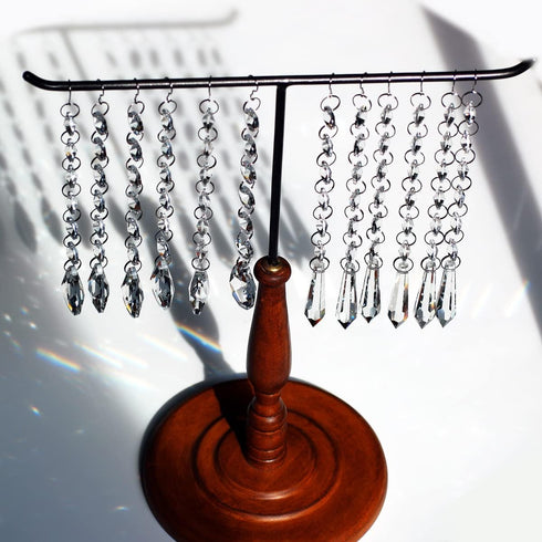 12 38mm/55mm Teardrop Crystals Garland Strands, Hanging Chandelier Crystals Beads Chain for Decoration Clear
