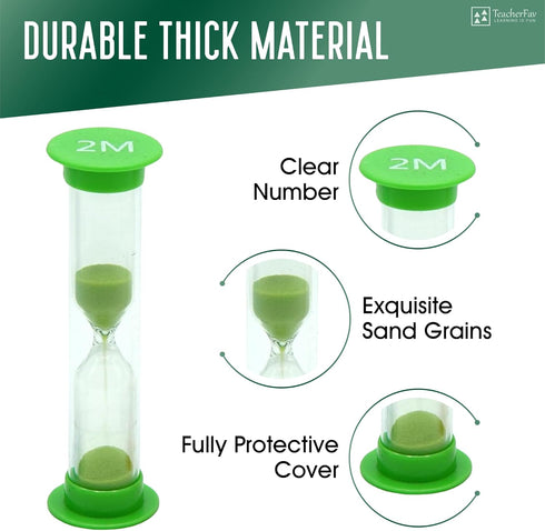 Sand Timer for Kids - Set of 4 Colorful Hour Glasses (1Min, 2Min, 3Min, 5Min) for Classroom & Home