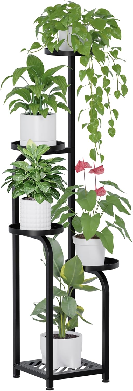 TOSKING 5 Tier Tall Plant Stand Indoor Outdoor,Anti-Tip Plant Stand indoor, Wide