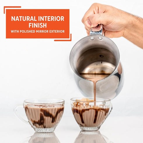 IMUSA USA GAU-80232W Aluminum Chocolatera, 2-Quart, Silver