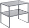 SONGMICS Spice Racks - Set of 2 Metal Cabinet Shelf Organizers, Stackable, Expandable, Silver