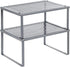 SONGMICS Spice Racks - Set of 2 Metal Cabinet Shelf Organizers, Stackable, Expandable, Silver