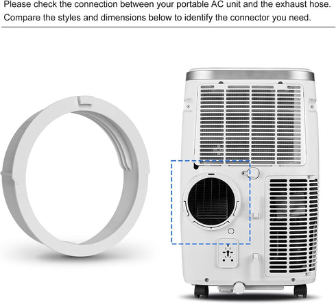 Portable Air Conditioner Exhaust Hose Connector, 5.9 Inch Tube Adapter for Exhaust Port, AA06
