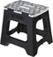 Vigar Compact Step Stool, Foldable 12-1/2-inch Non-Slip Stool for Adults up to 330 Pounds, Rococco Black
