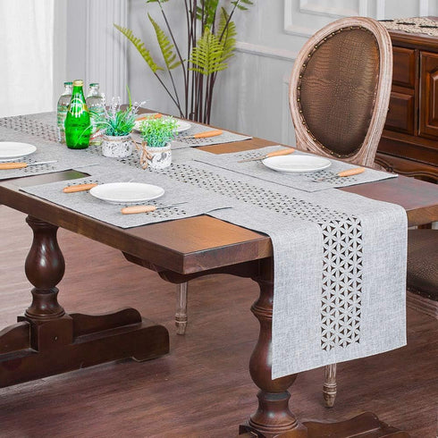 ARTABLE Rectangle Table Runner, Fabric Farmhouse Gray, Home Garden Table Runners for Indoor and Outdoor Dining (Gray,