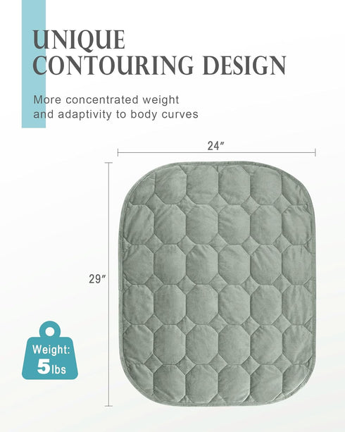 Weighted Lap Blanket 7lbs, Cozy Luxury Crystal Velvet Weighted Blanket for Adults, Small for Relaxation, Sleeping, 29"