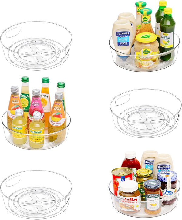 Guzon 6 Pack Lazy Susan Turntable, 10 Inch Clear Rotating Organizer for Kitchen, Pantry, Dresser, Bathroom