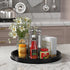 HGF Black Round Decorative Tray, 13 Inch Metal Iron Serving Tray for Coffee Table, Kitchen Sink Organizer, Dining