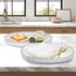 Set 2, MAONAME White Serving Trays with Handles, Oval Decorative Trays for Coffee Table, Nesting Tray of Plastic Vanity
