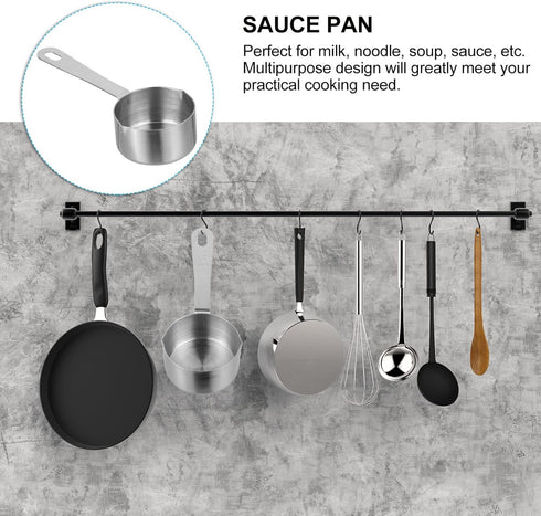 Hemoton Mini Sauce Pan, Stainless Steel Butter Warmer Pot, Milk Warmer, Chocolate Melting Pot, 80ml