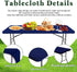 4 Pack 6 Blue,30" 72") Picnic Table Cover Elastic Fitted Tablecloths for Foot Rectangle Tables Waterproof Stretch