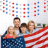 Frienda 44.3 ft Red Blue White Star Streamers, Patriotic 4th of July Decorations, 3 Pack Star Garland