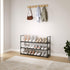 Yegazte 3-Tier 12-15 Closet,Black Shoe Rack, Stores Pairs of Shoes, Stackable & Adjustable, Space Saving Shelf Storage