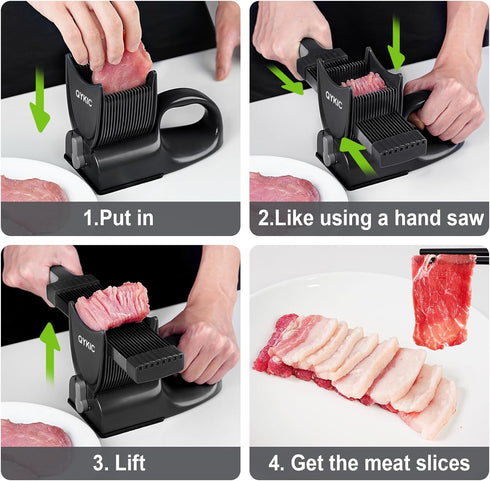 2 4 mm, 17 1 Fresh Meat Slicer with SteadyGrip, Thickness Adjustable or IN Stainless Steel Manual Meat Cutter, Cleaver