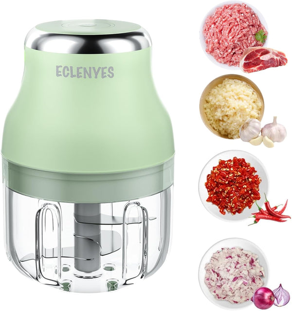 Electric Garlic Chopper, 250ML Mini Portable Veggie Chopper, Wireless Food Processor for Garlic, Onion, Green