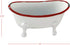 Foreside Home & Garden Red Rim White Enamel Soap Dish - Bathtub