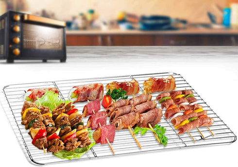 TeamFar Baking Sheet with Rack Set, Stainless Steel Baking Pan Tray with Cooling Rack, Non Toxic & Dishwasher Safe
