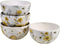 Bee Sweet Set of 4 Ceramic Ice Cream Bowls 6" Farmhouse Bee