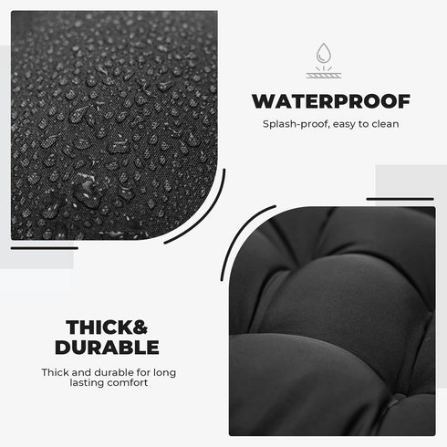 DANGHOOGY Outdoor/Indoor High Back Chair Cushion, Waterproof Outdoor Rocking Chair Cushion with Ties, Tufted