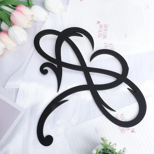 Willbond Wood Infinity Heart Wall Decor - 9.8 x 11.8 Inch Love Sign Plaque Wood Art Geometric Wall Decor for Wedding