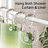 Amazer Shower Curtain Hooks, Rust-Resistant Metal Double Shower Curtain Rings, 12PCS for Bathroom Shower Curtain Rod
