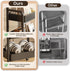 3 2 Tier Metal Rolling Utility Cart Organizer with Walnut Table Top, Stable and Sturdy Rolling Storage Carts