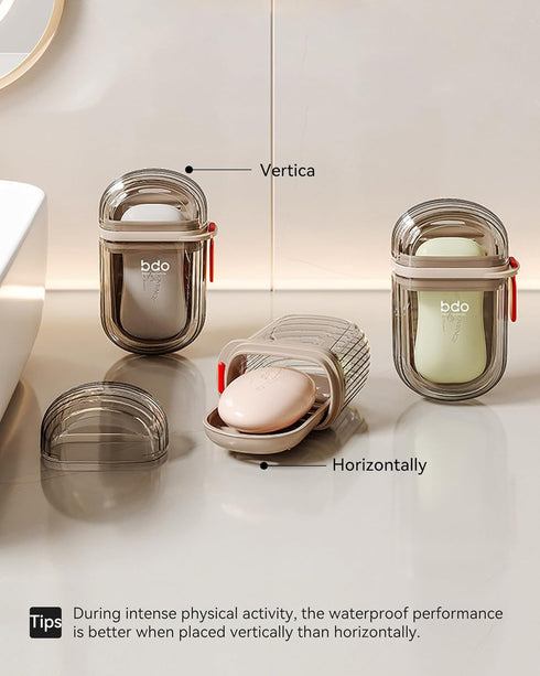 PEISAINOX Travel Soap Case, Leakproof Soap Container with Lid, Portable Bar Soap Holder for Traveling, Soap Dish