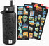 United States Map 32 oz Stainless Steel Water Bottle with Waterproof Stickers and Leak Proof Lid (BLACK)