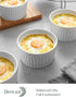 DOWAN Ramekins 6 oz Oven Safe - 6 oz Ramekins for Creme Brulee Souffle, Ceramic Ramekins for Baking, Classic Style Ramekins Bowls, Set of 6, White by DOWAN