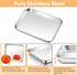 TeamFar Toaster Oven Pan with Rack Set, 10.5 x 8 x 1 Inch Stainless Steel Baking Pan Tray with Grid Rack