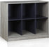 Furinno Basic 3x2 Cube Storage Bookcase Organizer with Bins in French Oak Grey/Black