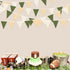 32Ft Sage Green Party Decorations - Olive Green Tan Brown Cream Triangle Flag Fabric Banner for Birthday Wedding Decor