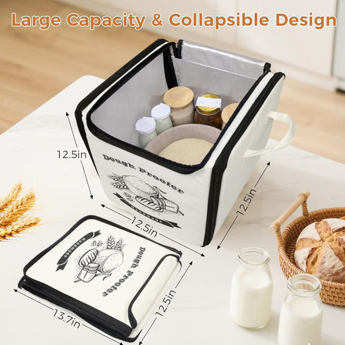 65-125 25-Timer Homelove Folding Bread Proofing Box - Fabric Dough Proofer with Temp Control & Options, Sourdough