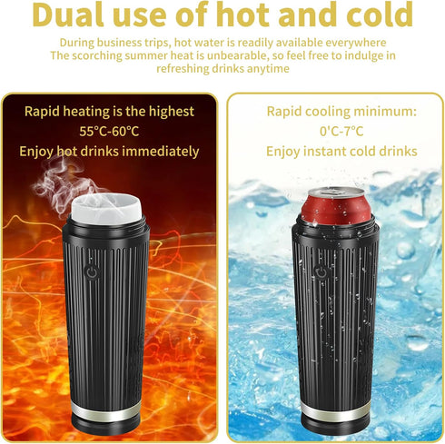 Switch|12 OZ Heated Cup,Car Cup Holder,Intelligent Cooler Mug|One Touch Coffee Mug|Car Smart Heating & Cooling