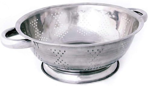 Rust Proof Stainless Steel Kitchen Colander for Straining, Steaming, Draining & Rinsing (9.25-Inch)