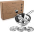 Navaris Food Mill, 8.1" Stainless Steel Rotary with Hand Crank and 3 Grinding Discs for Tomato Sauce, Mashed Potatoes
