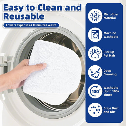 4 Pack 4 LOVECO Steam Mop Pads + Microfiber Small Cloths Compatible with KGHKGH & Sprobil & Rvwsx Steam Mop Steam