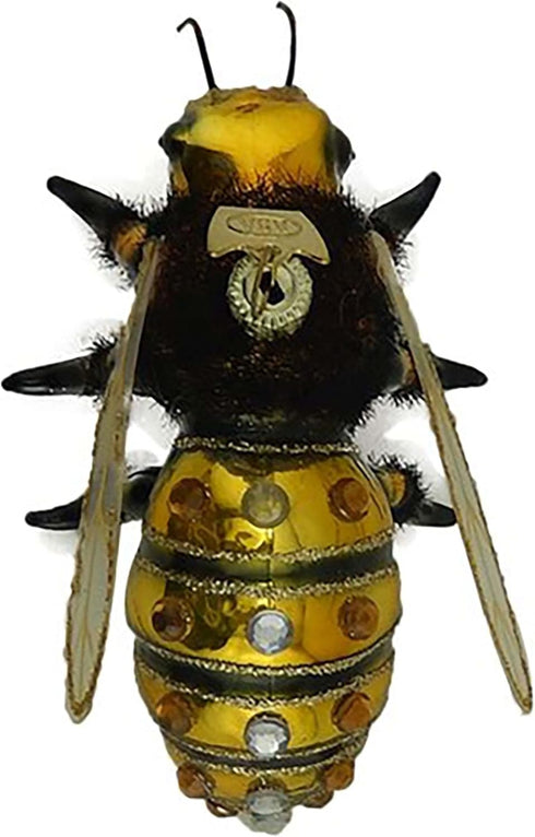 Noble Gems Honey Bee Glass Ornament NB1455, New